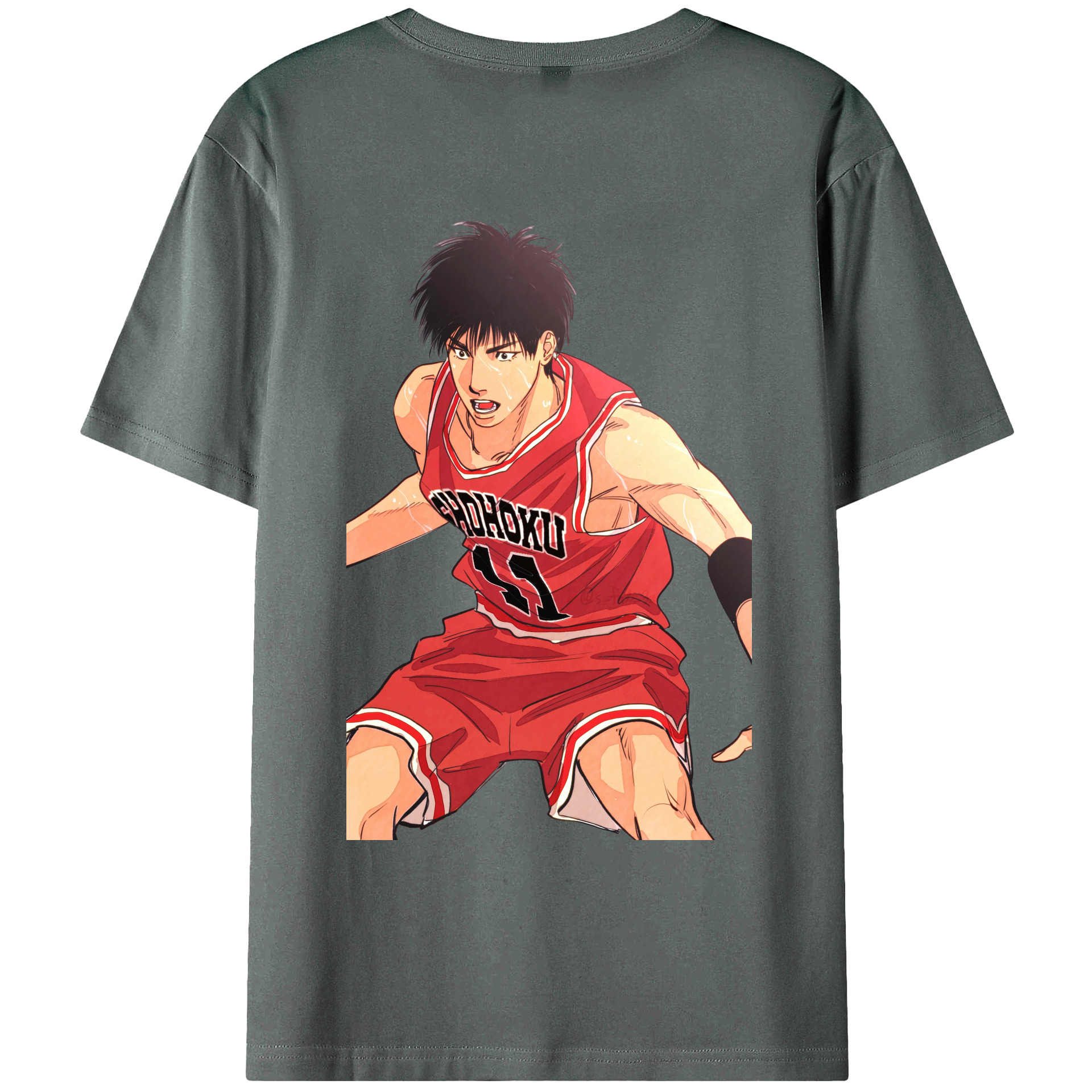 （画像用） SLAM DUNK／スラムダンク 綿100％ メンズ半袖Tシャツ（バックプリント） 通気性